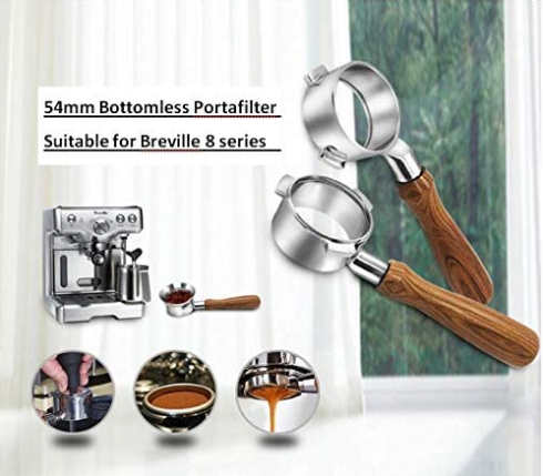54mm Bottomless Portafilter with basket for Breville BES800 SERIES ESPRESSO MAKERS Seven Trees Coffee