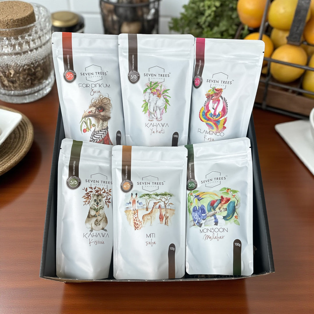 Coffee Sample Pack - LIGHT TO MEDIUM ROAST 6 x 100g